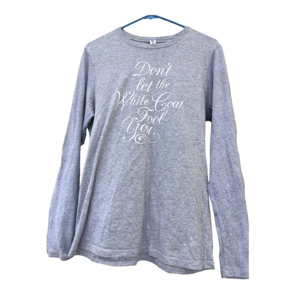 Bella Long Sleeve T-Shirt Tee Don’t Let The White Coat Fool You Gray XXL Juniors - Picture 1 of 5